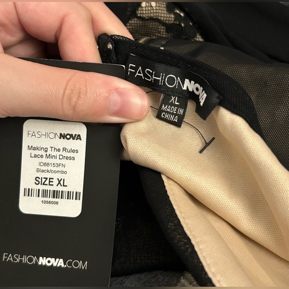 Fashion Nova Lace/ Nude Nightclub Dress Size XL - Picture 2 of 5